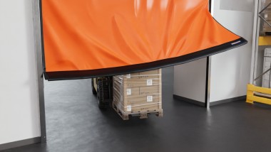 Portone industriale flessibile e autoriparante